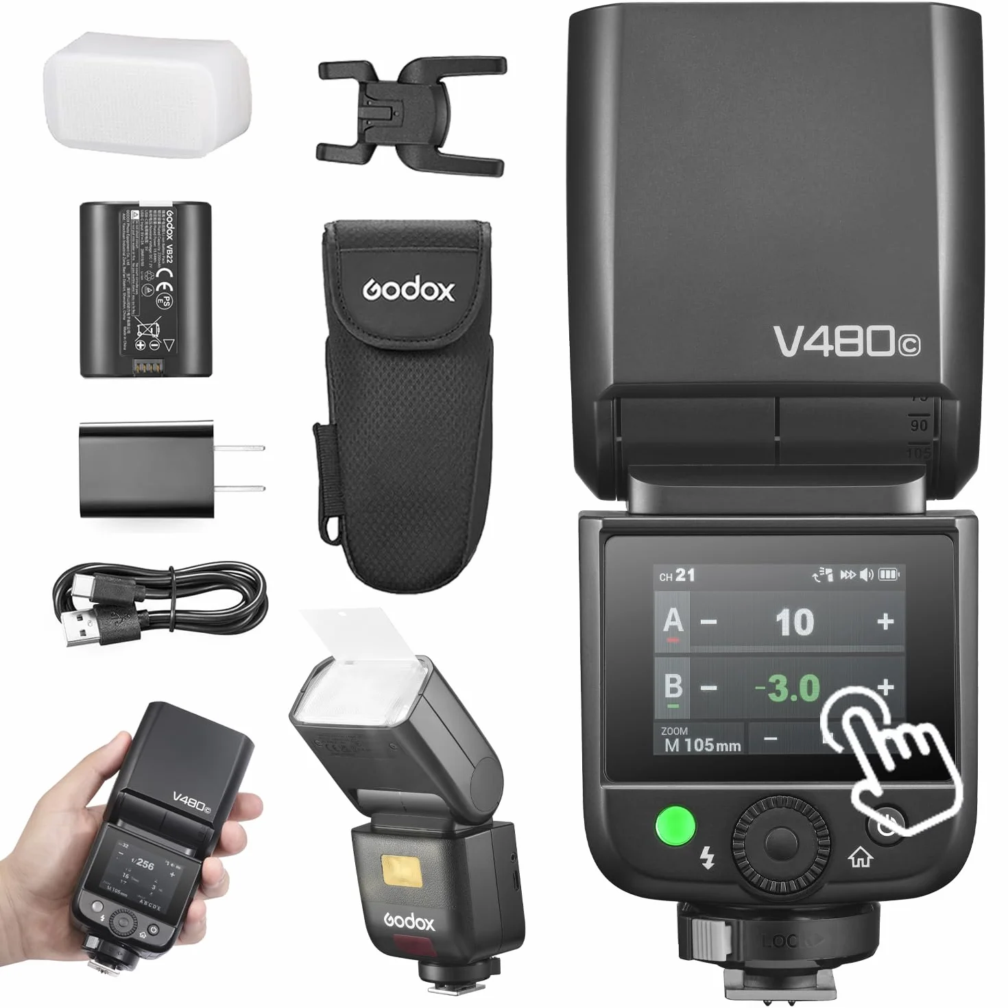 Godox V480C Flash 1/8000 HSS 2.4G Wireless TTL 650 Pops Canon
