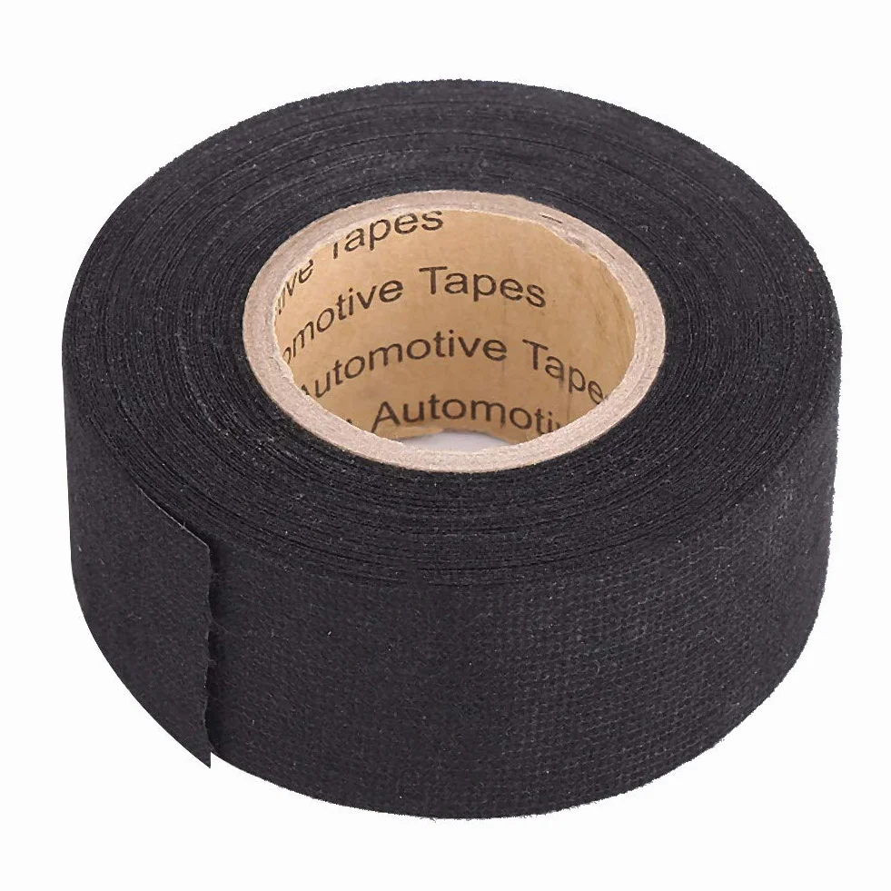 Tbest samoprzylepna taśma tekstylna, z bawełny, odporna na rozerwanie, taśma izolacyjna, filcowa, do samochodu, motocykla (32 mm x 15 m)