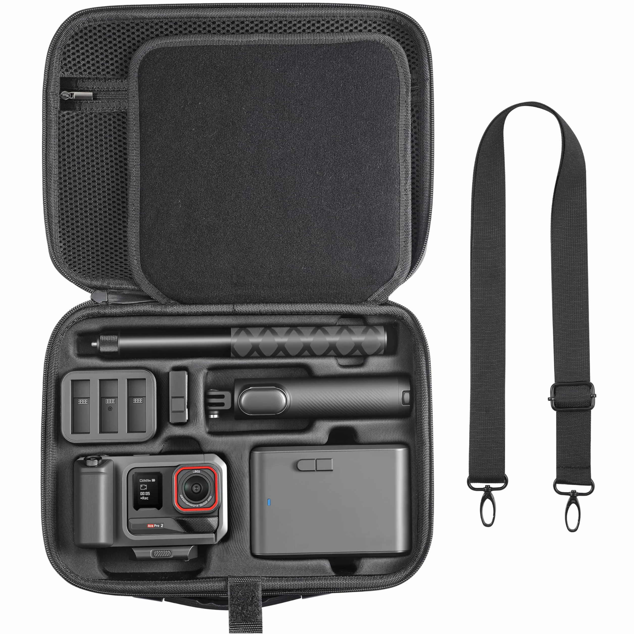 Etui na Insta360 ACE Pro/Ace Pro 2 Xplorer Grip Pro Flash Print Bundle Case Hard Storage torba podróżna rozszerzenie klatka statyw 2 w 1 114 cm kijek do selfie