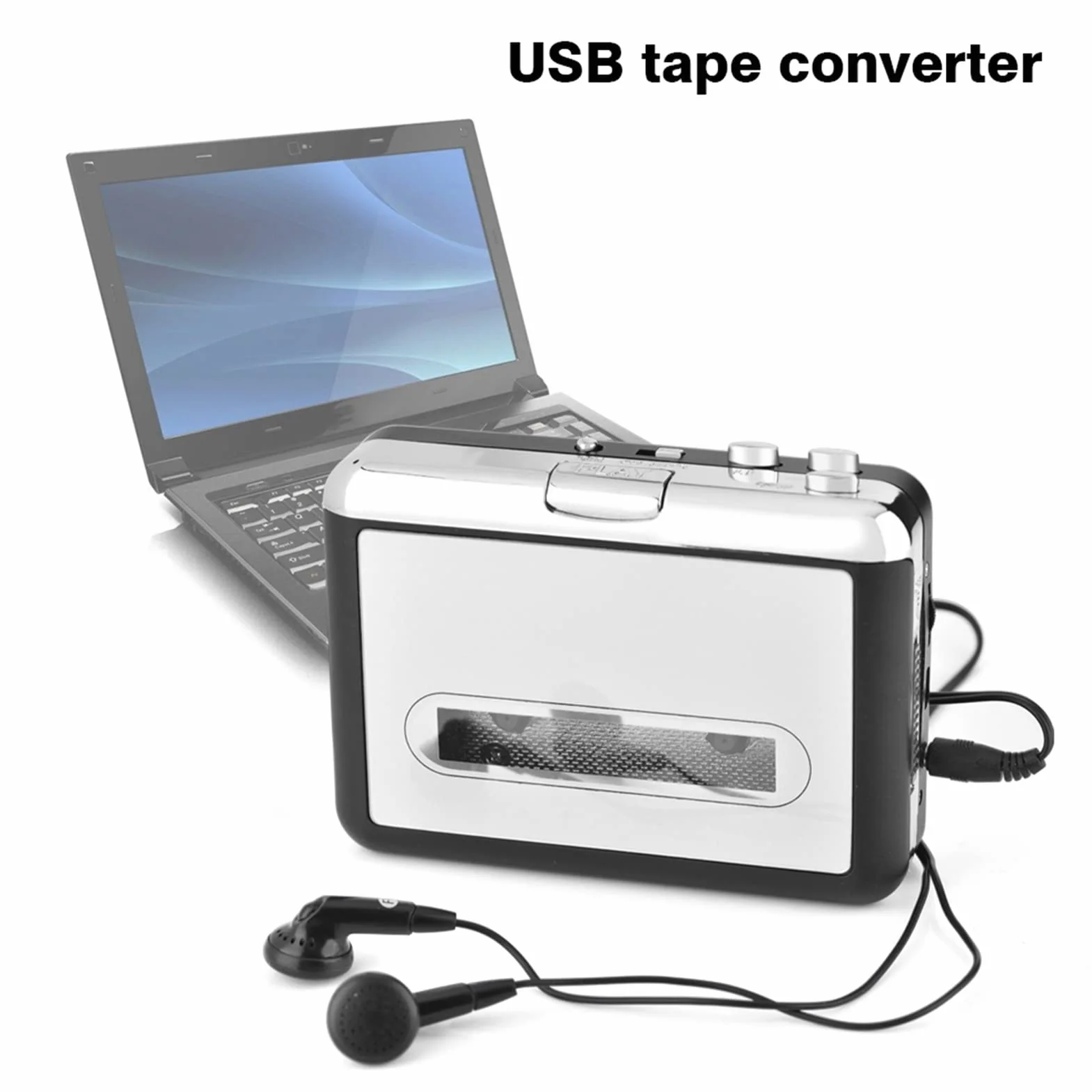 Odtwarzacz Kasetowy USB Kaseta Konwerter CD Mp3 Przechwytywanie Audio z Słuchawkami