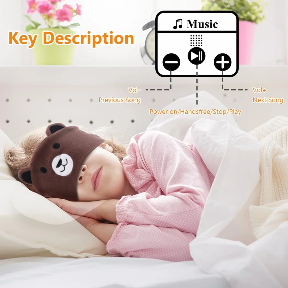 OFFCUP Słuchawki Bluetooth Hi-Fi stereo z super basem w kształcie głowy niedźwiedzia