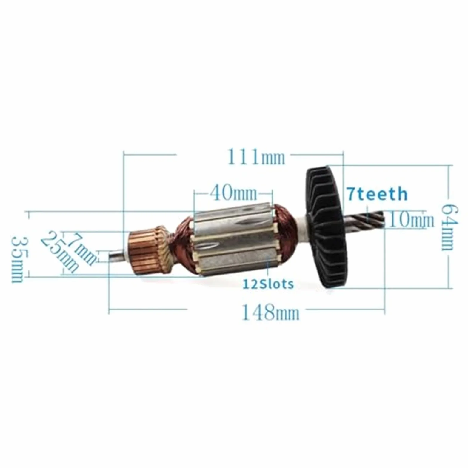 220-240V akcesoria do twornika wirnika HR2810, do makita, HR2810 młotek wirnik wirnika kotwica wymiana cewki stojana Wirnik silnika(BLACK With Bearing)