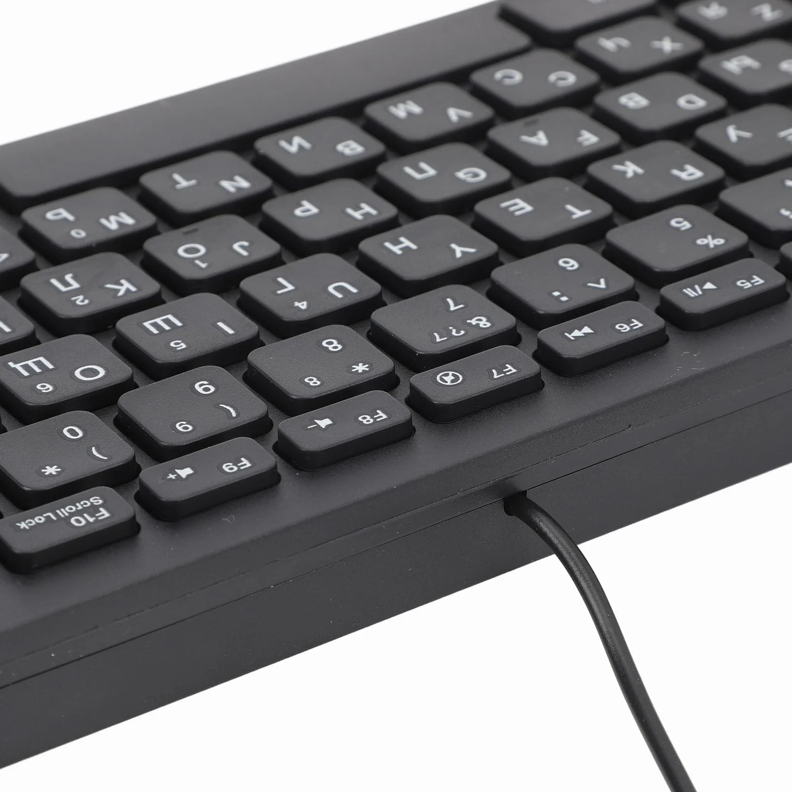 Klawiatura Arabska Rosyjska Przewodowa USB 78 Klawiszy Kompaktowa Ergonomiczna