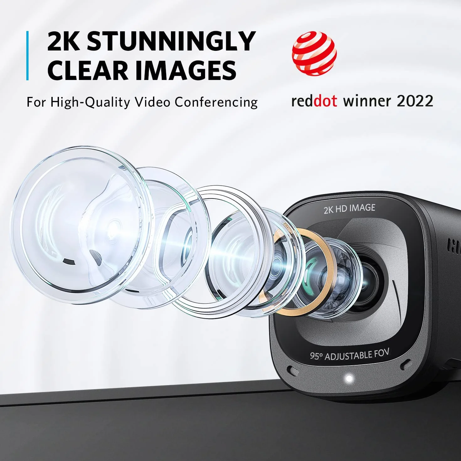 Anker PowerConf C200 kamera 2K AI redukcja szumów mikrofony stereo regulowane pole widzenia