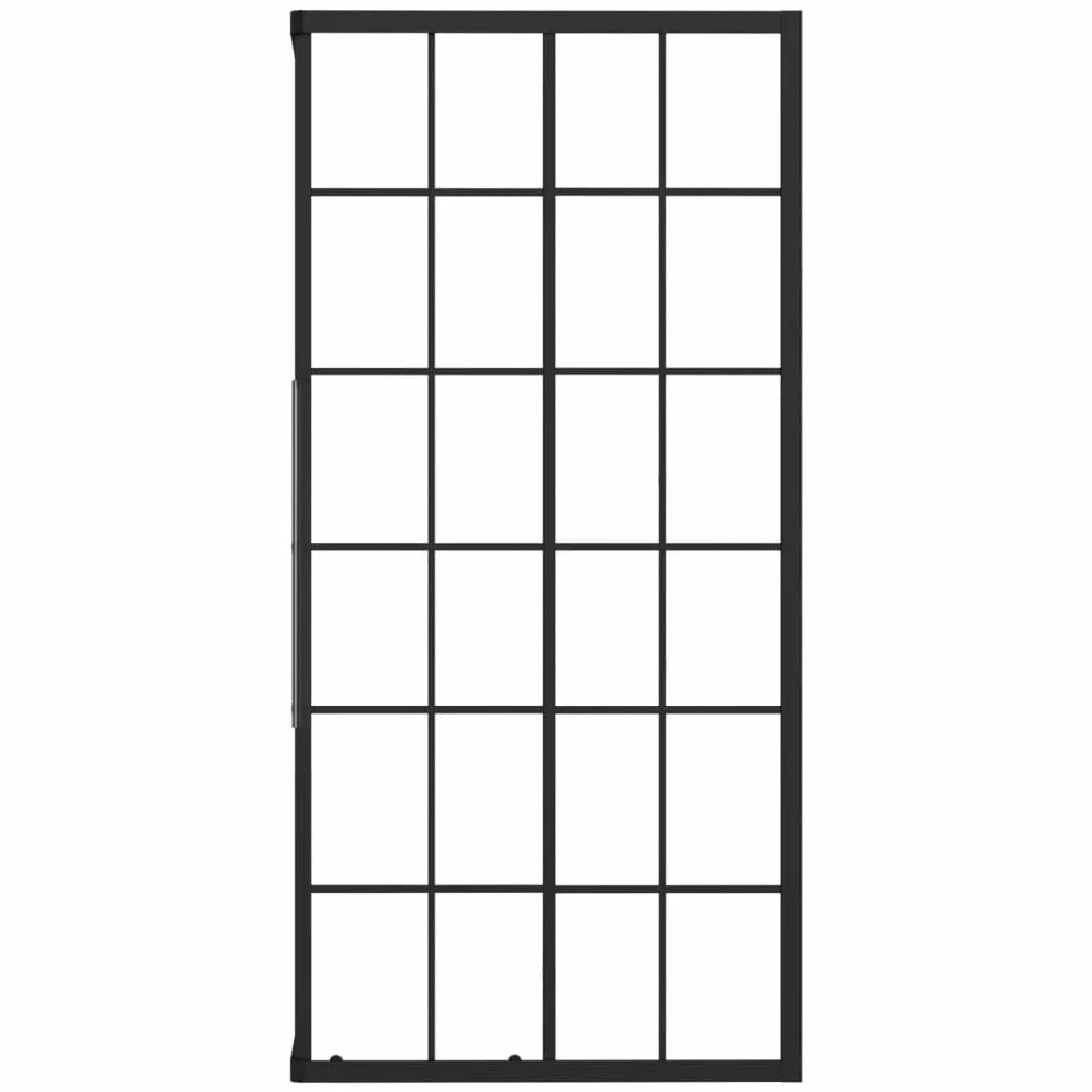 Kabina prysznicowa ESG z profilem aluminiowym, 90 x 70 x 180 cm, przezroczysta kabina prysznicowa z czarnym nadrukiem rastrowym, ścianka prysznicowa do łazienki i komory wilgotnej, prysznic