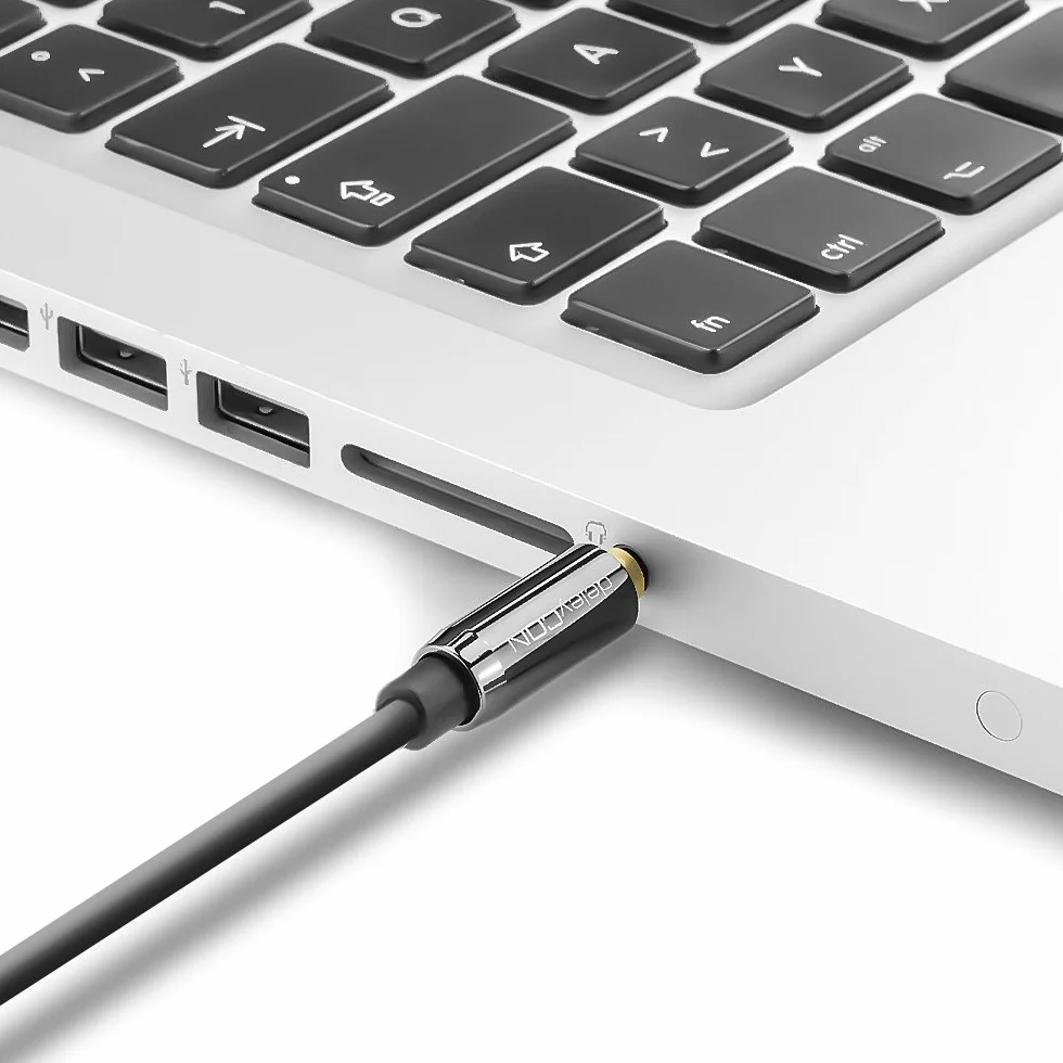 deleyCON 1m Kabel Jack 3,5 mm AUX Kabel Audio Stereo Wtyk Jack Prosty do PC Laptopa Telefonu Smartfona Tabletu Samochodu Amplitunera HiFi - Czarny