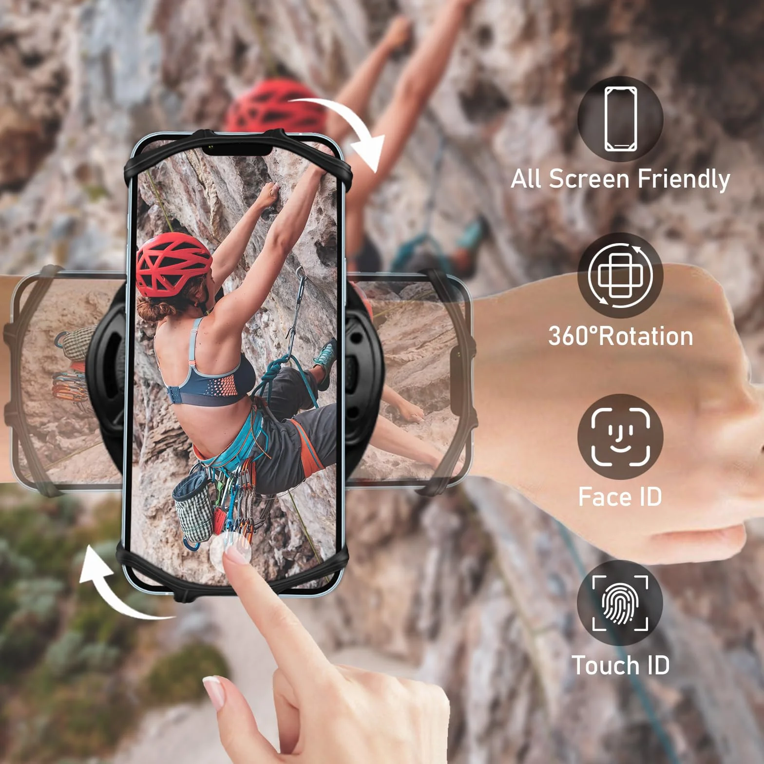 Pokrowiec na telefon sportowy obracany 360° uniwersalny pasek
