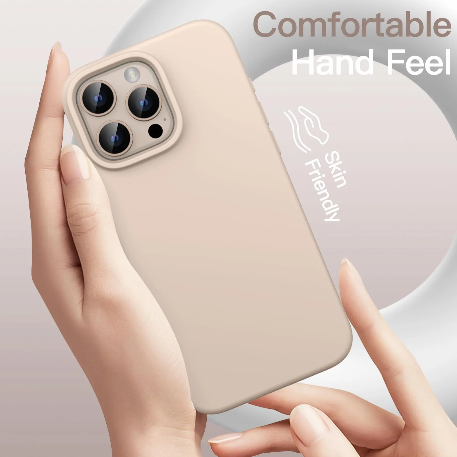 JETech Etui Silikonowe iPhone 16 Pro 6,3 Cala Ochronne Odporny na Zarysowania Tytan Pustynny