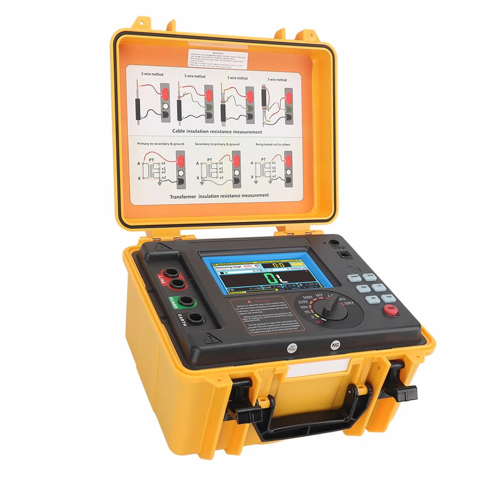 Cyfrowy Tester Rezystancji Izolacji 10KV Megohmmeter z funkcją Przesyłania Danych LCD i USB, Twardym Obudowie, Projektowanie Energii (wtyczka UE)