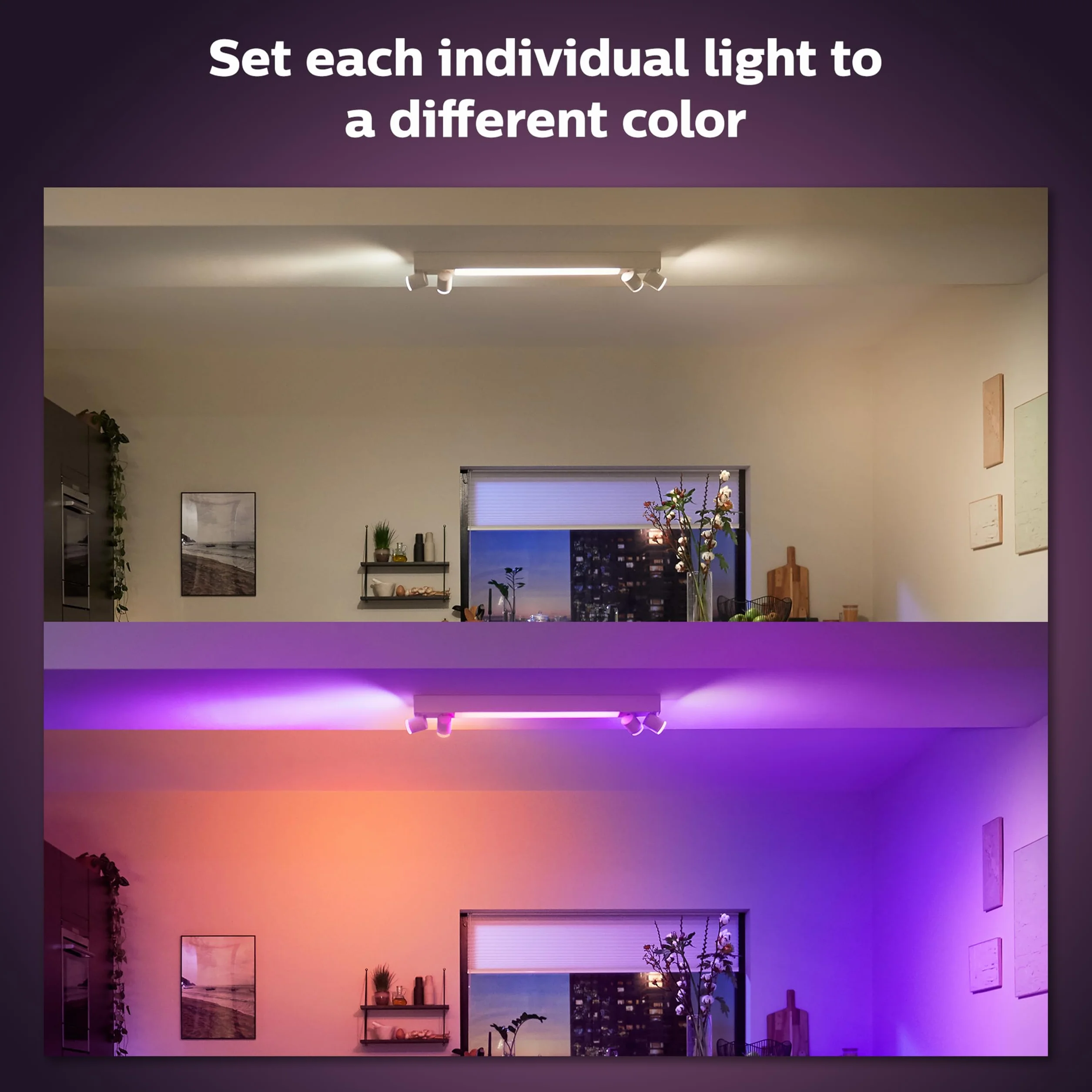 Philips Hue White & Col. Amb. Centris Spot 4 flg. weiß V2