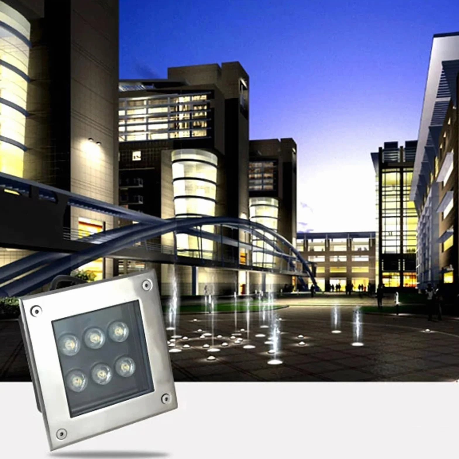 Oświetlenie krajobrazu LED - lampy podłogowe LED, kwadratowa lampa pochowana, podwodne światło wpuszczane, materiał ze stali nierdzewnej, wodoodporny reflektor podłogowy IP67 do oświetlenia ogrodu