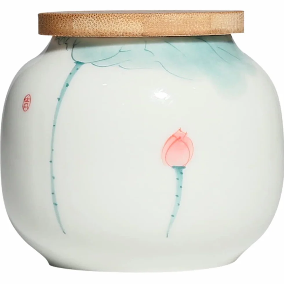 Kawa ceramiczna ceramiczna herbata słoik, zamknięte słoik do przechowywania słoik z fasolką kawy słoik 7,7 cm ręcznie malowany wzór zamknięty herbata ceramiczna herbata do przechowywania herbaty