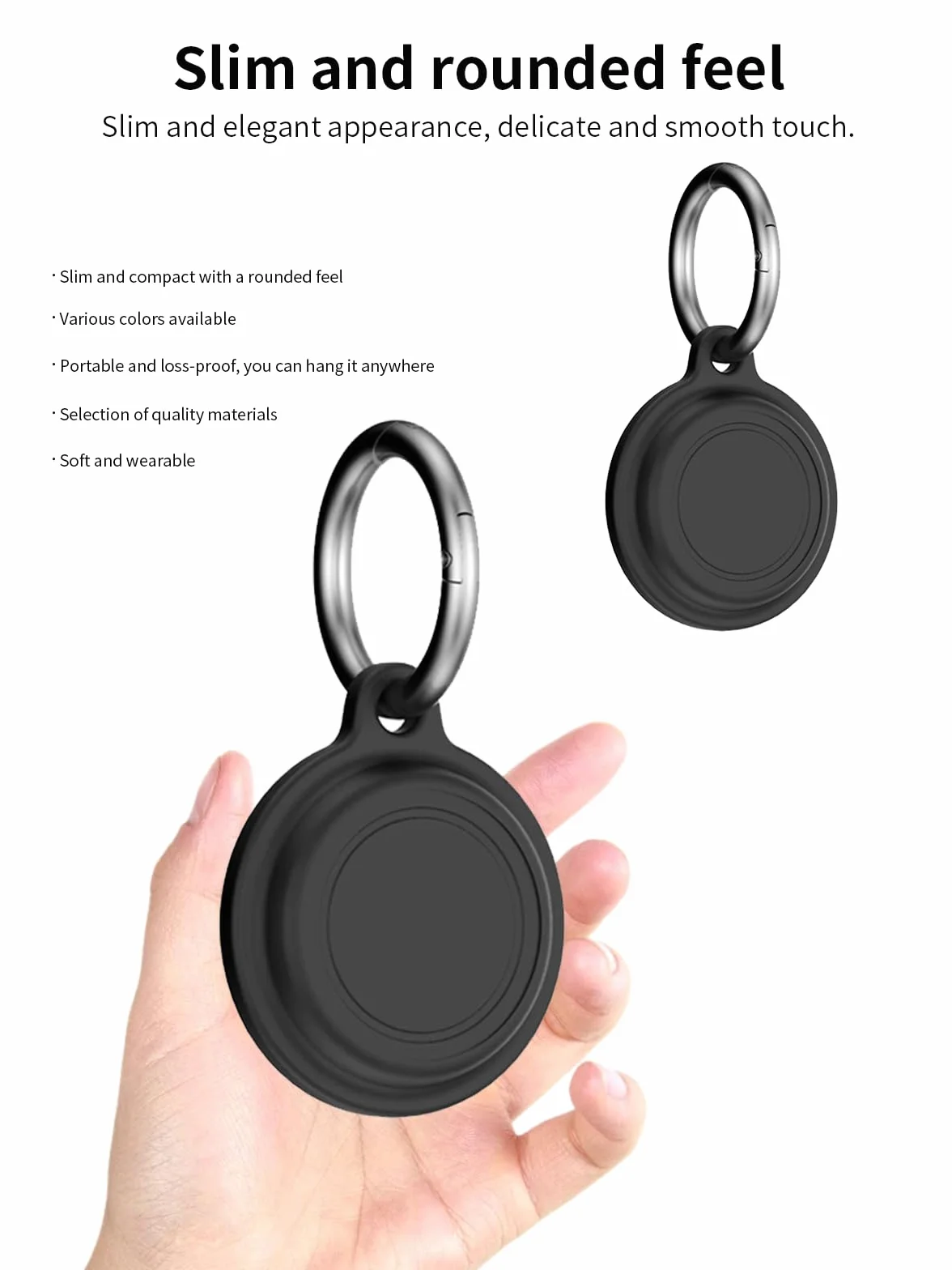 Etui ochronne Motorola Smart Tag 2024 silikonowe wodoodporne czarne 2 sztuki