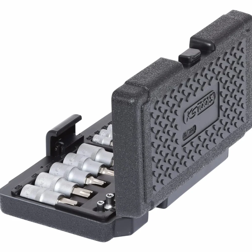 KS Tools 911.4307 Zestaw kluczy nasadowych Torx, 21-szt,1/4"+1/2"