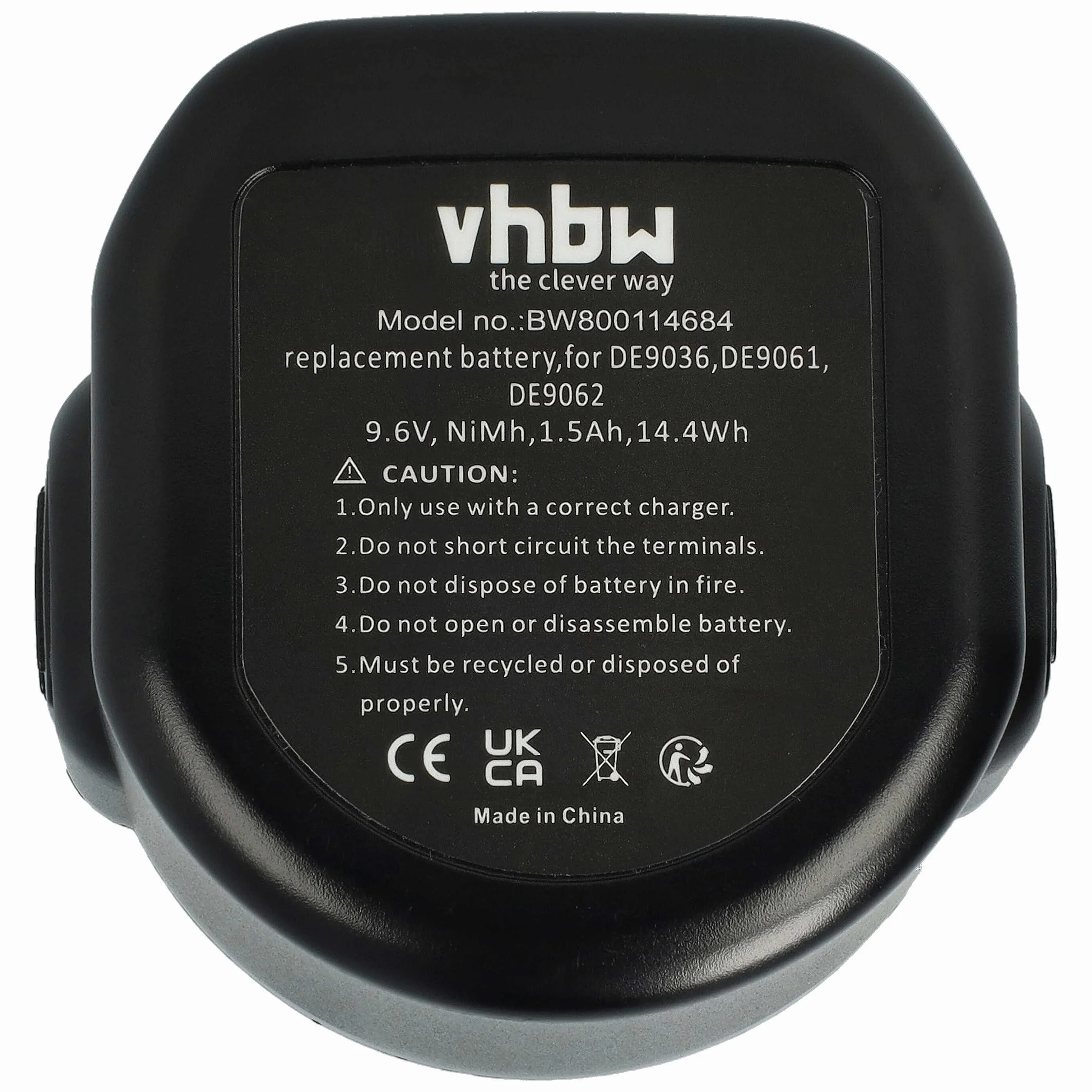 vhbw 3x NiMH akumulator 1500 mAh (9,6 V) pasuje do elektronarzędzi narzędzia Powertools Tools Dewalt DC750KA, DC855KA, DW050, DW050K, DW902, DW926 DW926K