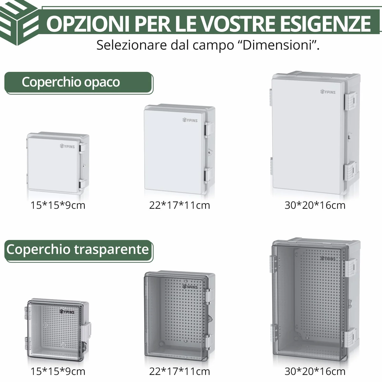 EYPINS Zewnętrzna wodoodporna skrzynka elektryczna ze wzmocnionego ABS 3 mm, wodoodporna skrzynka przyłączeniowa IP67 z wbudowaną uszczelką odporną na 60 kg, idealna do nawadniania, basenu i projektów