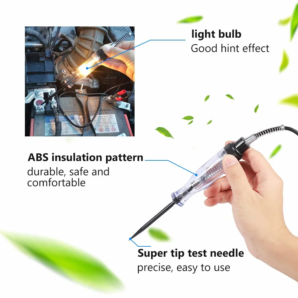 Keenso 6 V/24 V Electric Circuit Ciągłość Tester Ciągłości Z Wskaźnik Tester Prądu Luminous