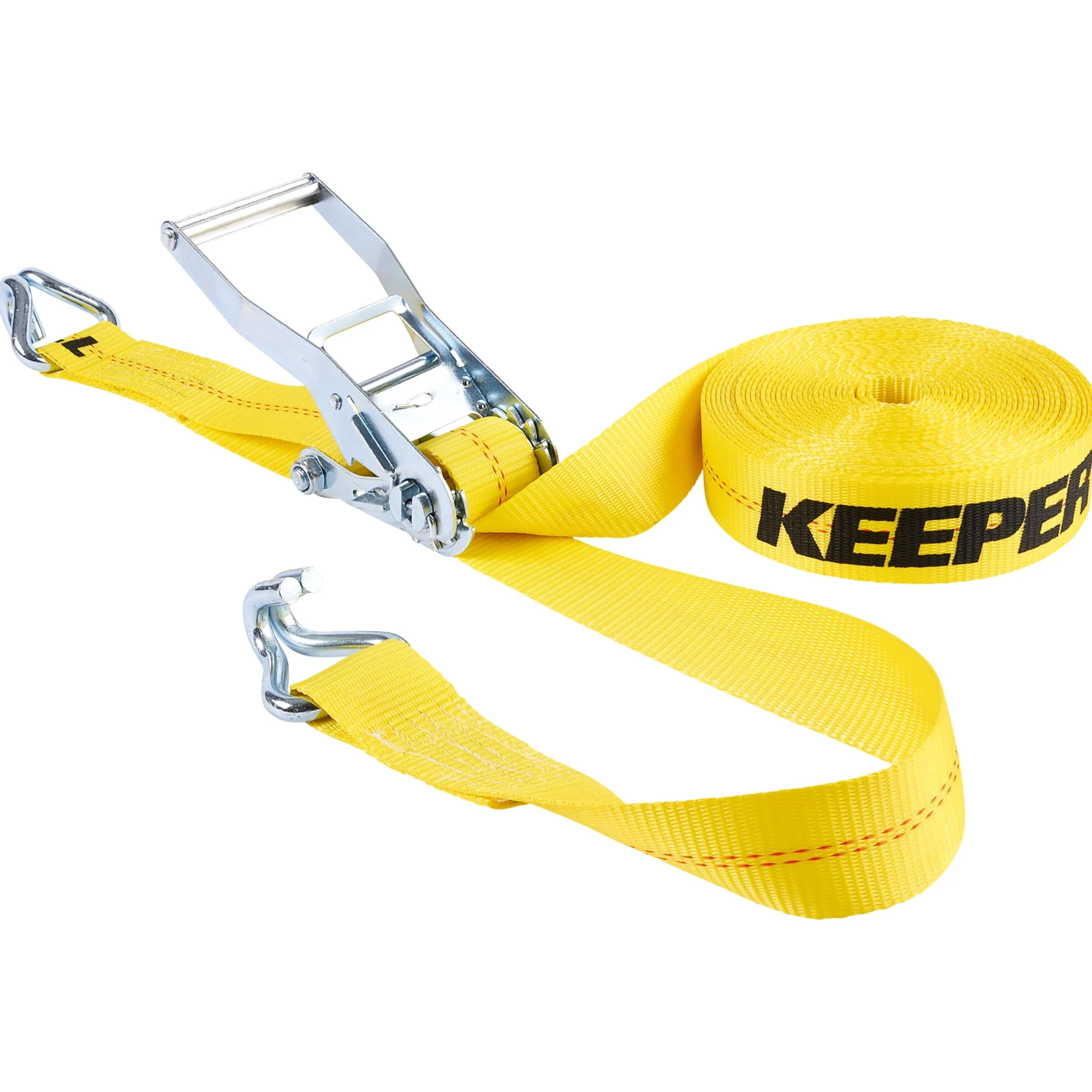 Keeper 04624 Heavy Duty 40' x 5.1 cm zapadkowy Tie Down, pojemność znamionowa 4,5 kg z podwójnymi haczykami J