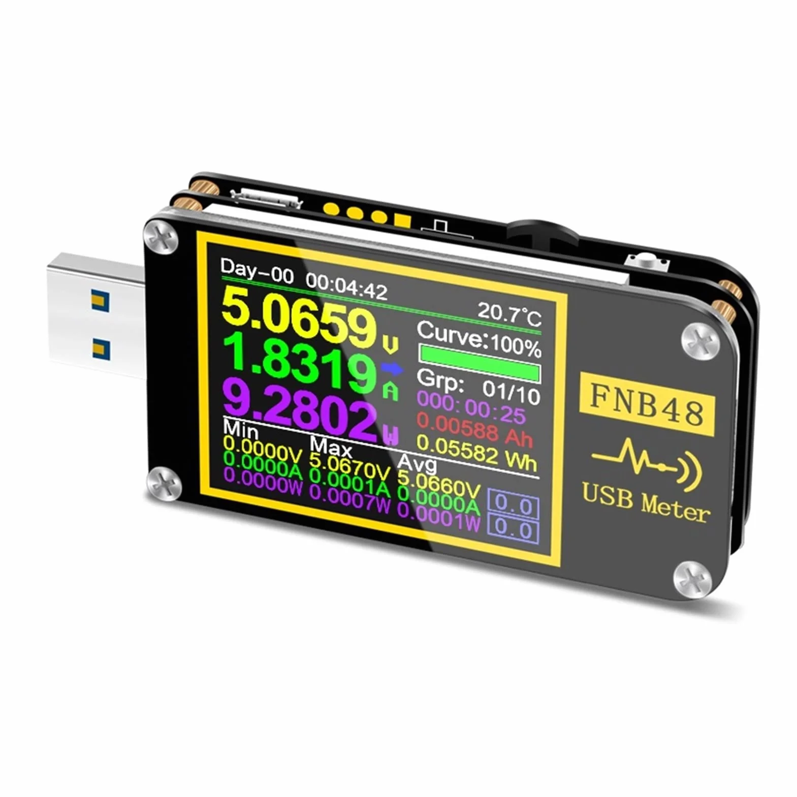 Urządzenie pomiarowe tester USB Usb. próbnik FNB48. AMMETER Napięcie Aktualny woltomierz Qc4 + pd3.0 2.0 pps Szybka ładowanie Protocol Pojemność Miernik testowy