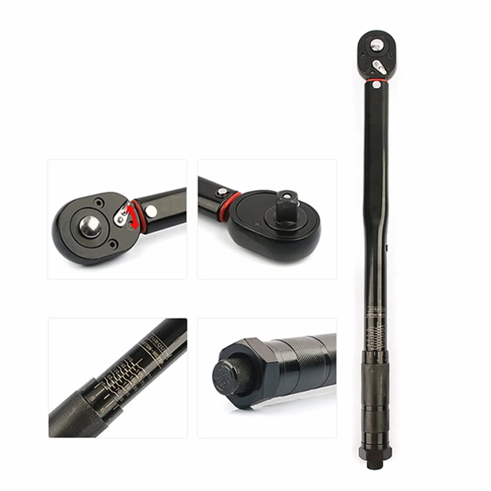 Cyfrowy klucz dynamometryczny 1/2 "Torque Preset Moment Drive Tool 28-210 Nm Pozytywny Negatywny Dwukierunkowy Spanner Auto Naprawa Narzędzia ręczne ze wskaźnikami LED o dokładności ±1%.