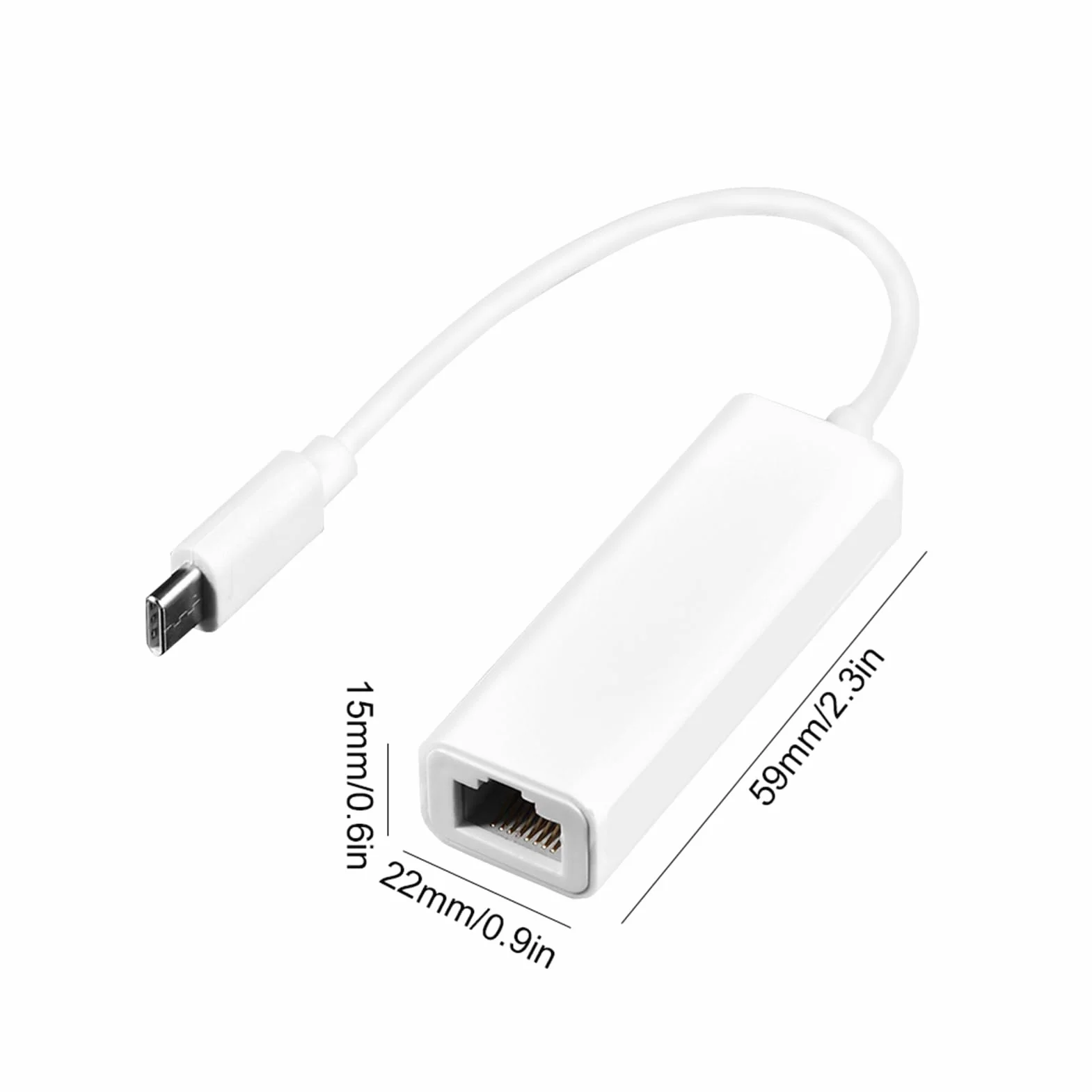 Konwerter Adaptera Sieciowego USB 3.1 Typu C na RJ45 100 Mb/S Ethernet LAN do Laptopa USB C, Plug and Play, Mały Rozmiar, Swobodnie włóż Złącze Typu C, Zaawansowany Układ