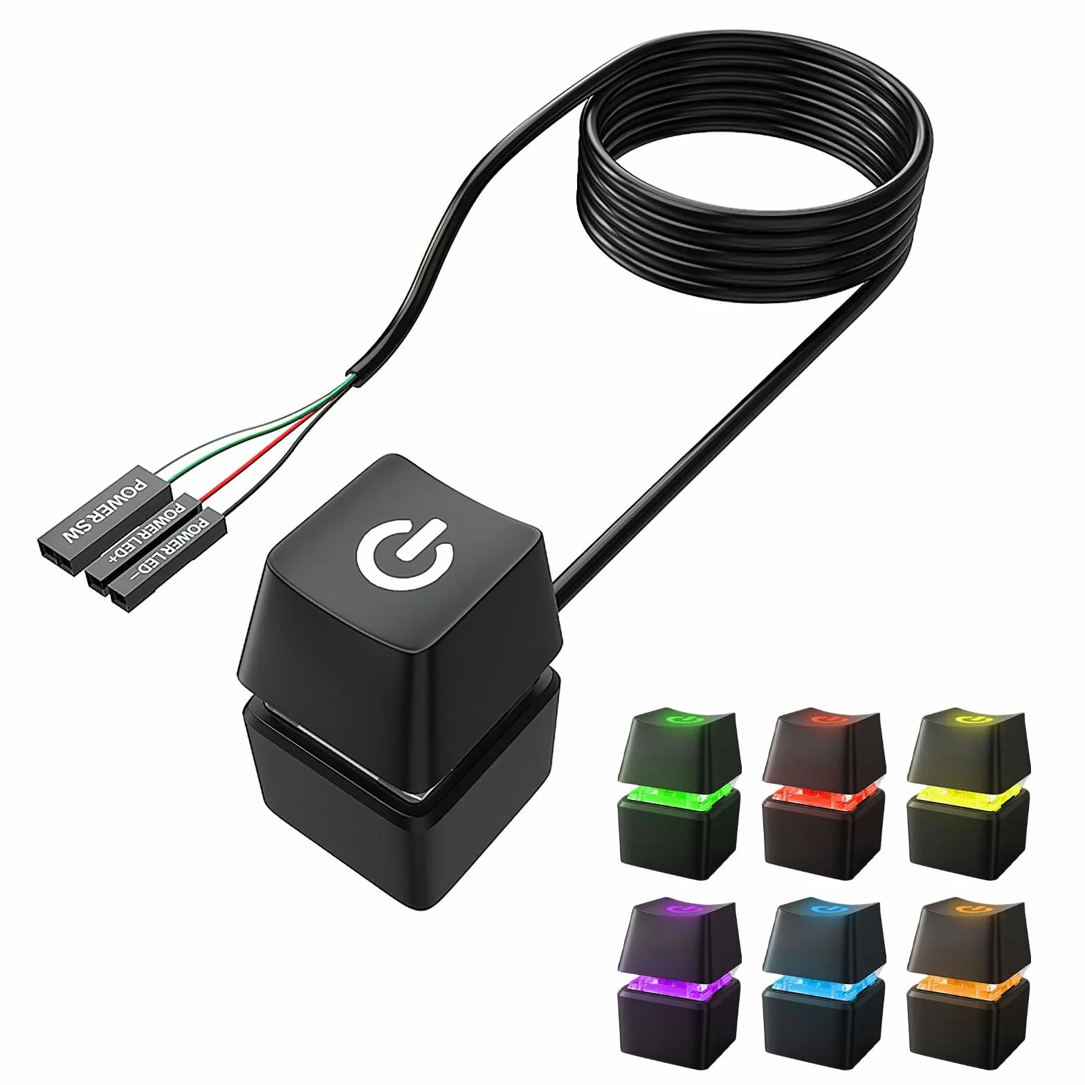 HENGBIRD PC Power Button, Przełącznik zasilania do komputerów stacjonarnych, komputerów desktop, Zewnętrzny przycisk startu zdalnego uruchomienia płyty głównej PC, Przełącznik włączania/wyłączania