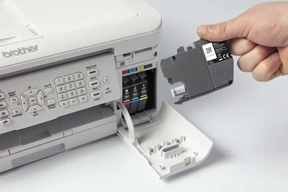 Brother MFCJ1010DW kolorowa drukarka atramentowa 4 w 1 A4 bezprzewodowa automatyczne drukowanie dwustronne LCD biały