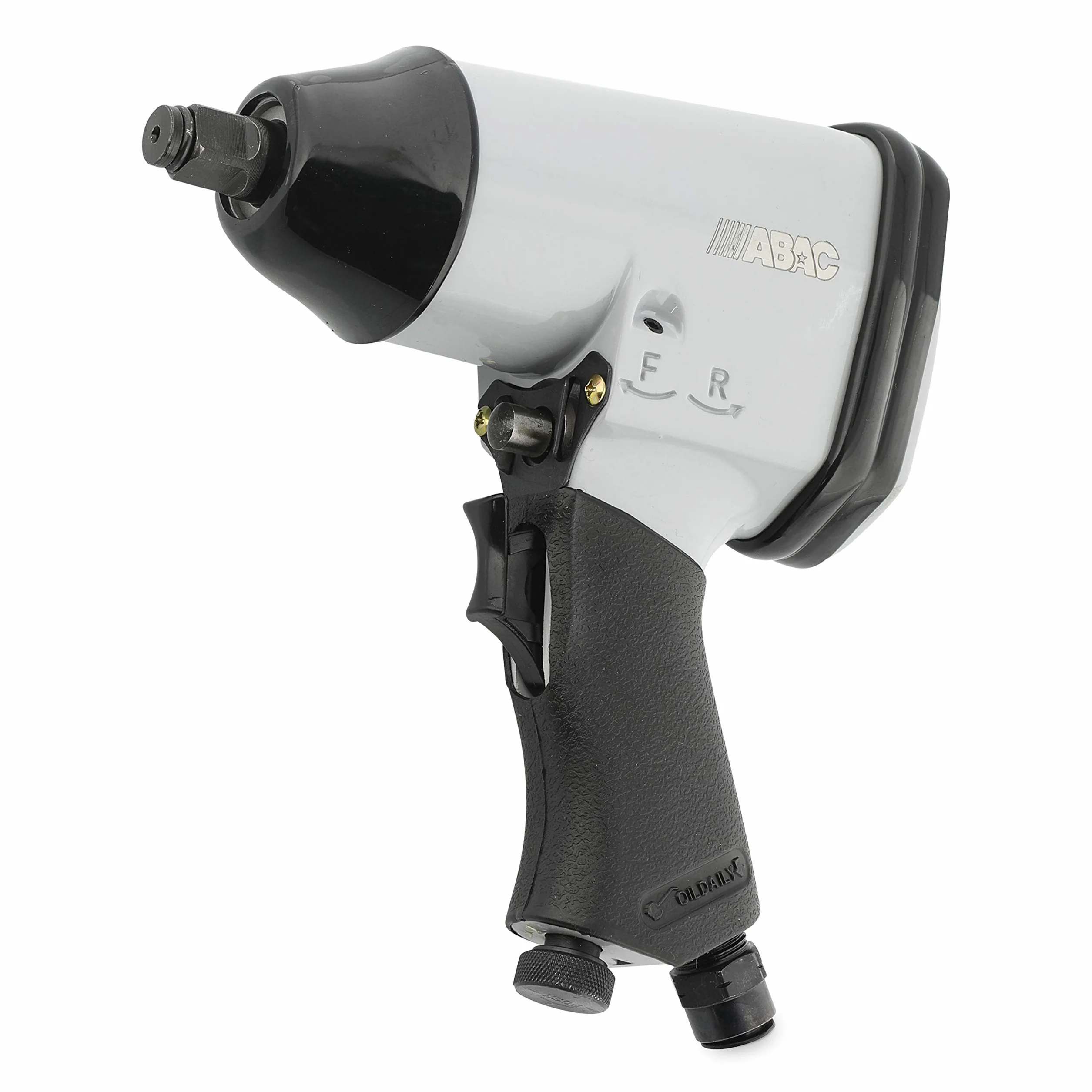 ABAC Wkrętarka udarowa na sprężone powietrze 1⁄2" G-101 – walizka z tworzywa sztucznego z akcesoriami (10 kluczy nasadowych + przedłużenie 100 mm + mini olejarka + plastikowa butelka) – moment