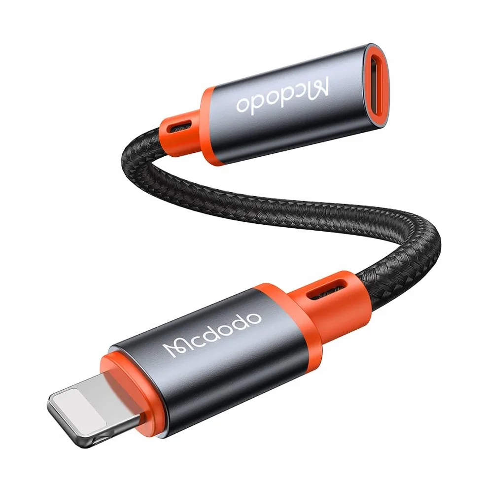 Mcdodo 4 w 1 adapter USB-C na Lightning OTG z ładowaniem audio, krótki do iPhone, iPad, AirPods