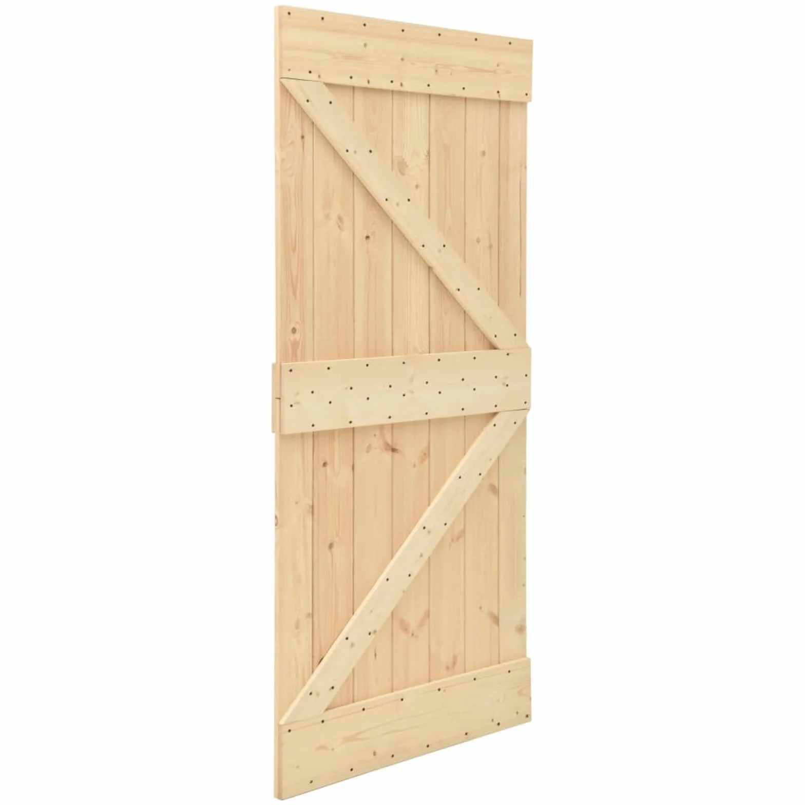 vidaXL Drzwi NARVIK Naturalny 80 x 210 cm Lite Drewno Sosnowe, Nowoczesne, prostokątne drzwi z solidnego sosnowego drewna, oszczędzają miejsce, funkcjonalny podział pokoju