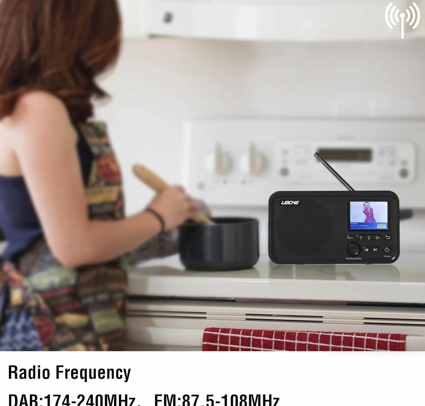 Leicke EP18227 Radio DAB+ Czarny 2000mAh 2.4"