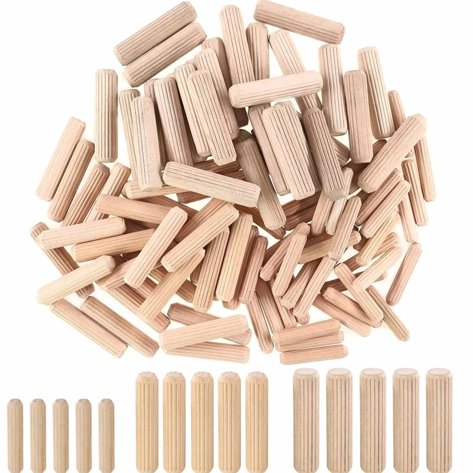 Drewniane kołki, Różne kołki drewniane, 6mm 8mm 10mm kołki drewniane pręty kołkowe, kołki stolarskie stożkowe do rowkowanych karbowanych, stolarstwo 400 sztuk