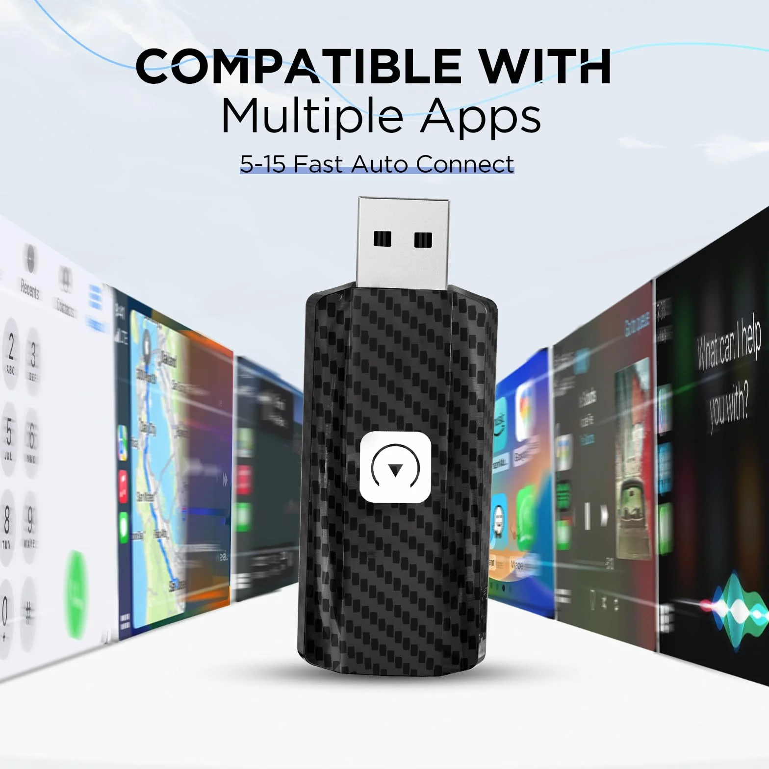 MSXTTLY Bezprzewodowy Adapter CarPlay U2C-AIR, Wi-Fi 5 GHz, USB A/C, Czarny