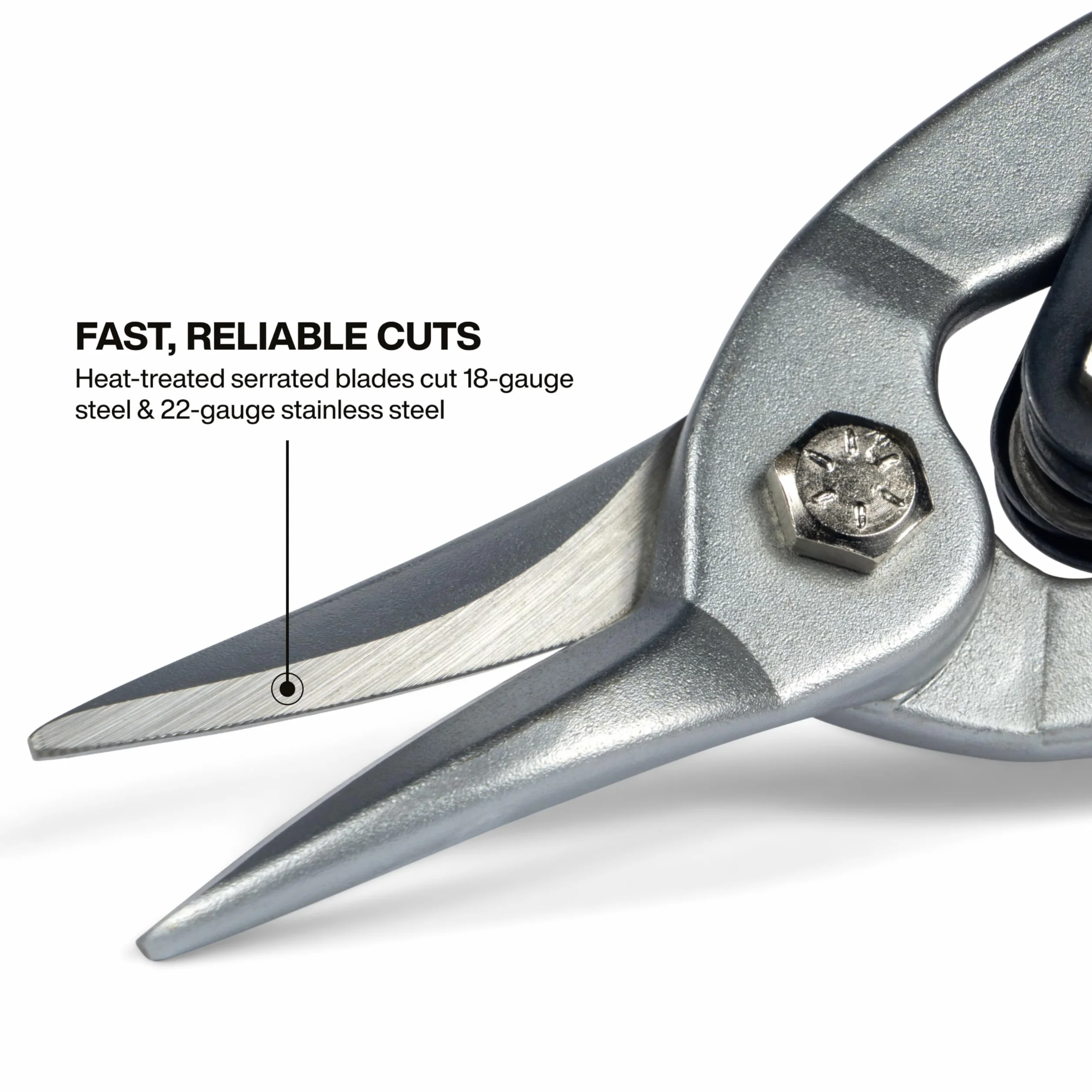 Klein Tools Nożyce do metalu 1202S, nożyce lotnicze z przecinakiem do drutu, proste cięcie, żółte