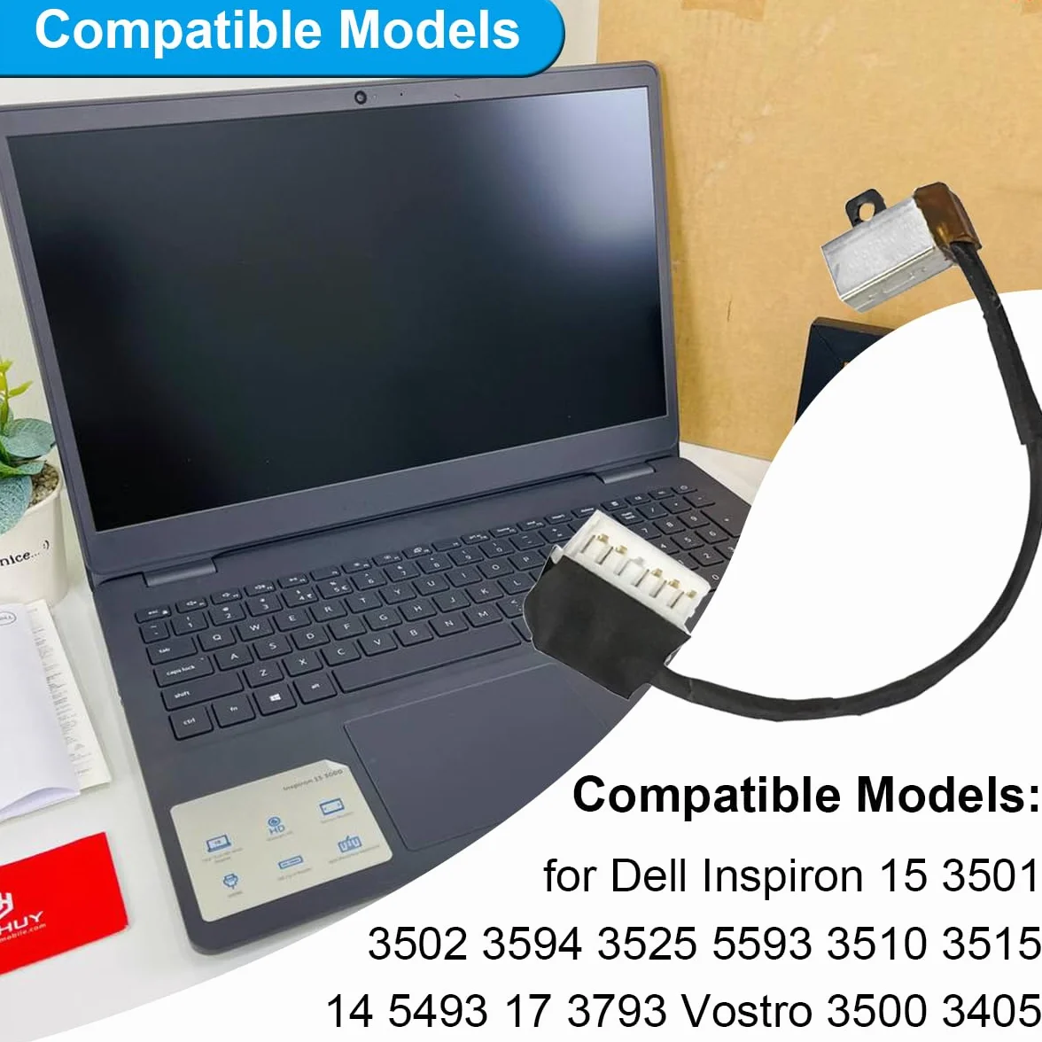 Gniazdo zasilania prądu stałego do Inspiron 15 3501 3502 3594 3525 5593 3510 3515 14 5493 17 3793 Vostro 3500 3405