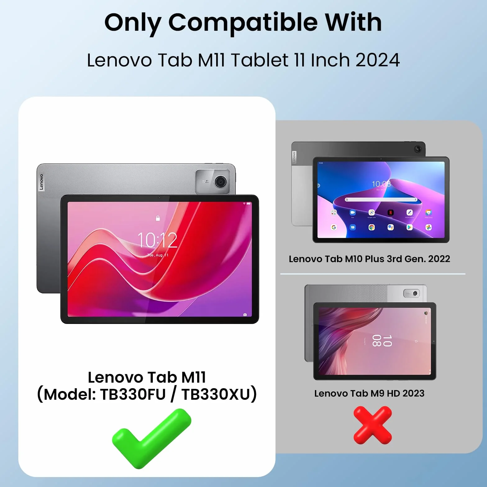 MoKo Etui Lenovo Tab M11 2024 TB330FU TB330XU Ultra Cienka Składana Pokrowiec z Uchwytem na Rysik, Niebieskie Gwiaździste Niebo