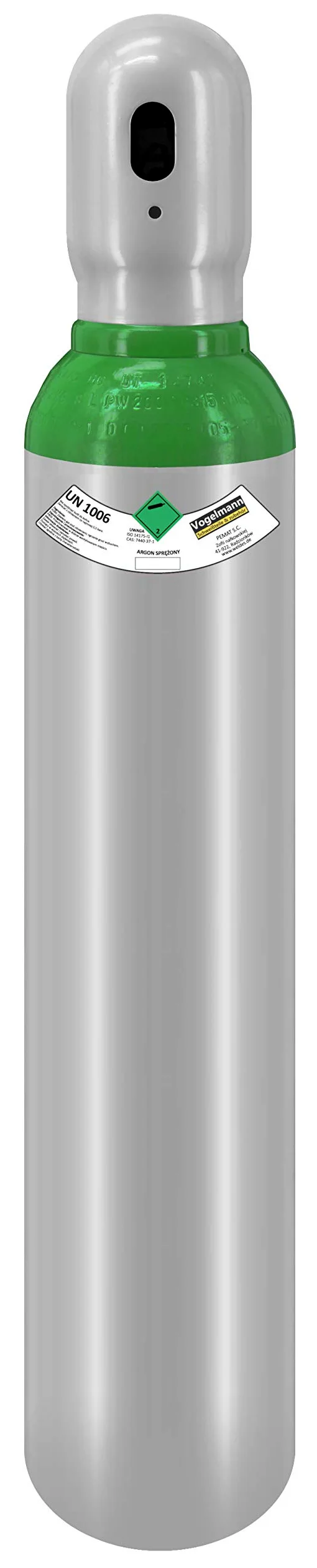 8-litrowa butla gazowa napełniona argonem 4,8 150 bar (czystość 99,998%) 10 lat legalizacji WIG gaz spawalniczy