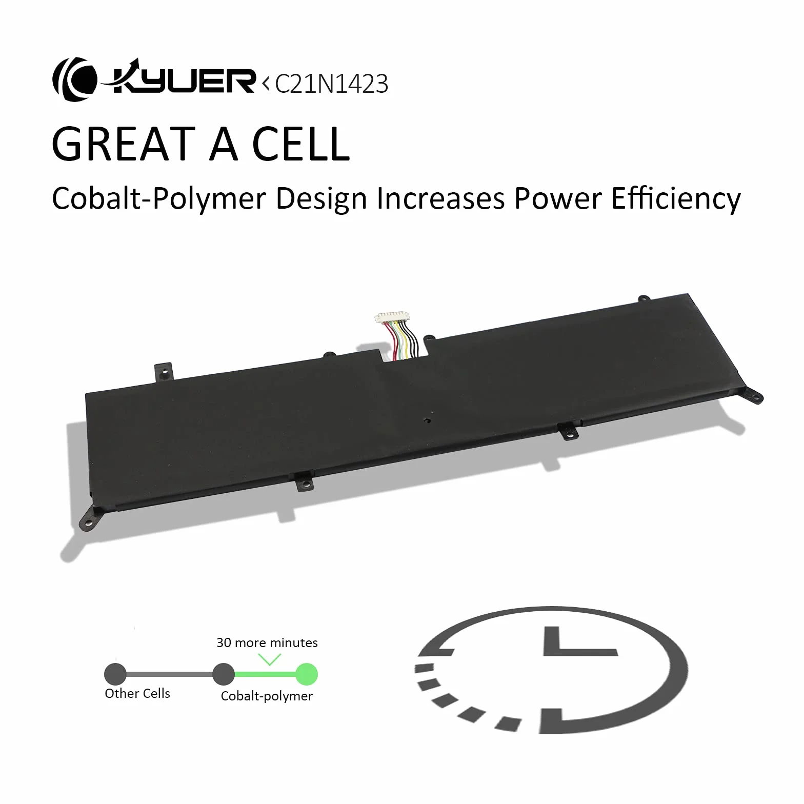 K KYUER 38Wh C21N1423 Bateria do Asus X302L X302LA X302LJ X302U X302UA X302UJ X302UV R301L R301LA R301LJ R301U R301UA R301UV P302L P302A P302LJ P302U P302UA F302L F302LA F302LJ F302UA F302UJ F302UV