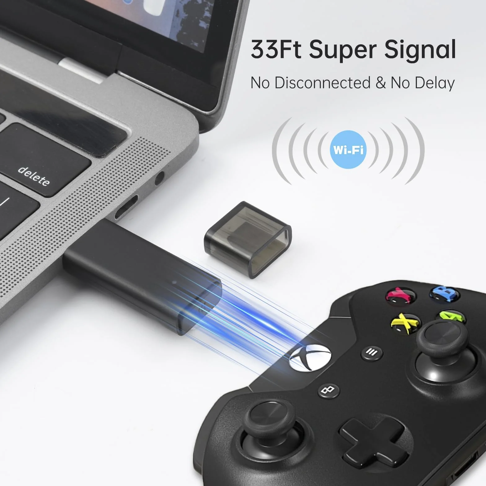 ELUTENG Bezprzewodowy adapter USB Bluetooth 5.0 do kontrolera Xbox One X/One S/Elite 2/Series X/S Windows 11/10/8/7 PC