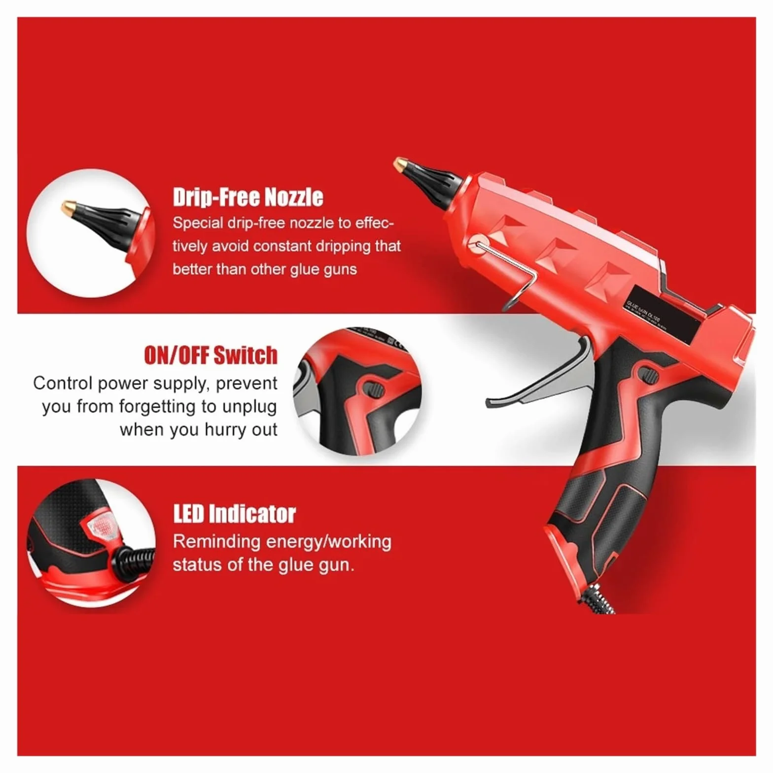 Pistolet Do Kleju Na GorąCo Pistolet Do Klejenia Na Gorąco 100W Heavy Duty Pełnowymiarowy Zestaw Pistoletów Do Klejenia Z 20 Szt. Kleje W Sztyfcie Dla Majsterkowiczów Projekty Artystyczne I Rzemieślni