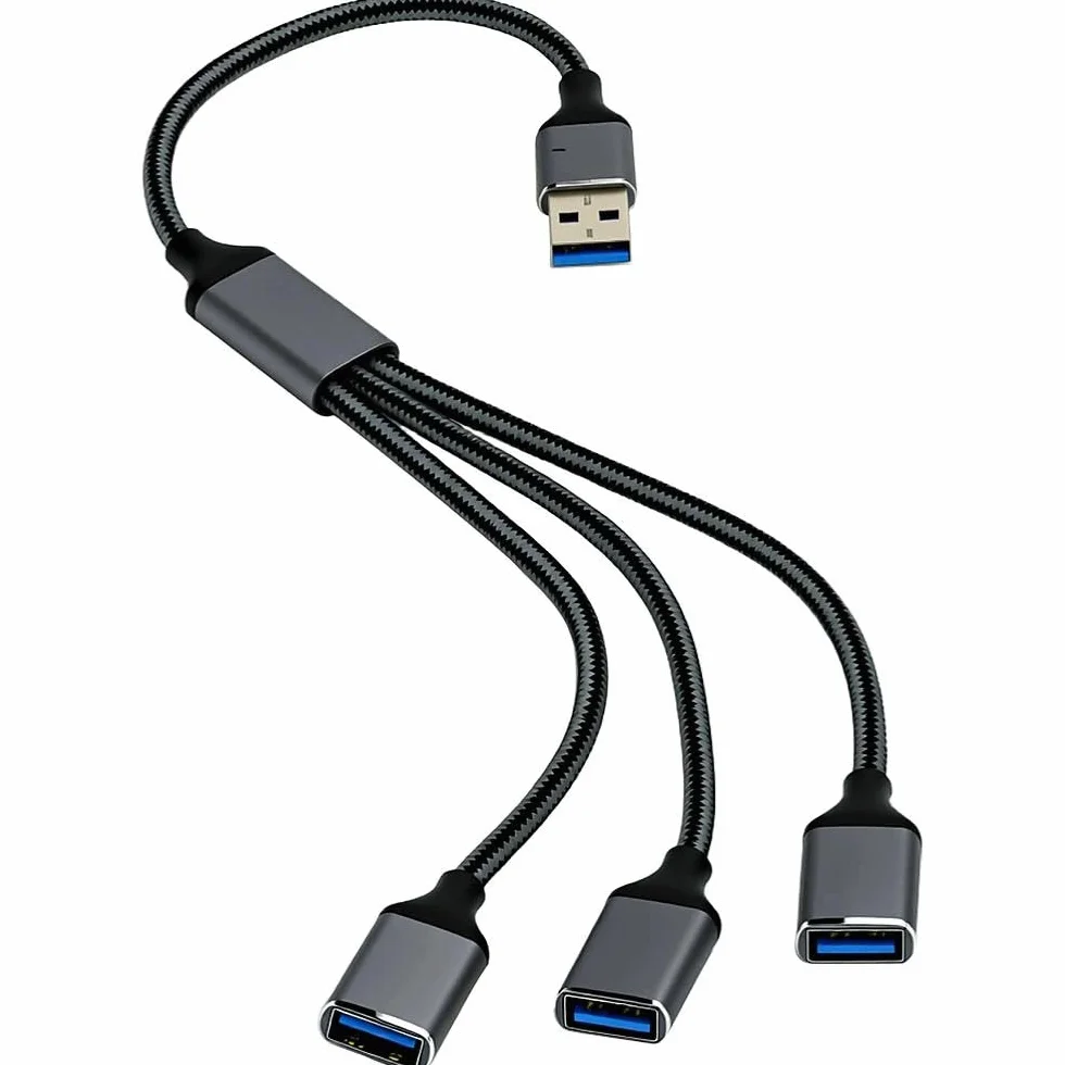 HENGBIRD Rozdzielacz USB 1 do 3, rozdzielacz z OTG do laptopa, samochodu, PC, rozdzielacza USB C, 3-portowy adapter do transmisji danych i ładowania, kompatybilny z Mac iPhone Android