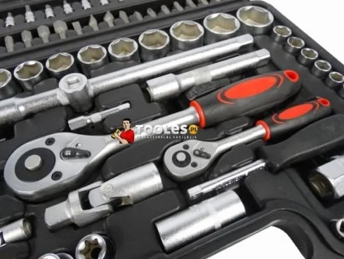 Tools 108-częściowy zestaw (108-częściowy) skrzynka z grzechotką, skrzynka na orzechy, walizka zestaw nasadek