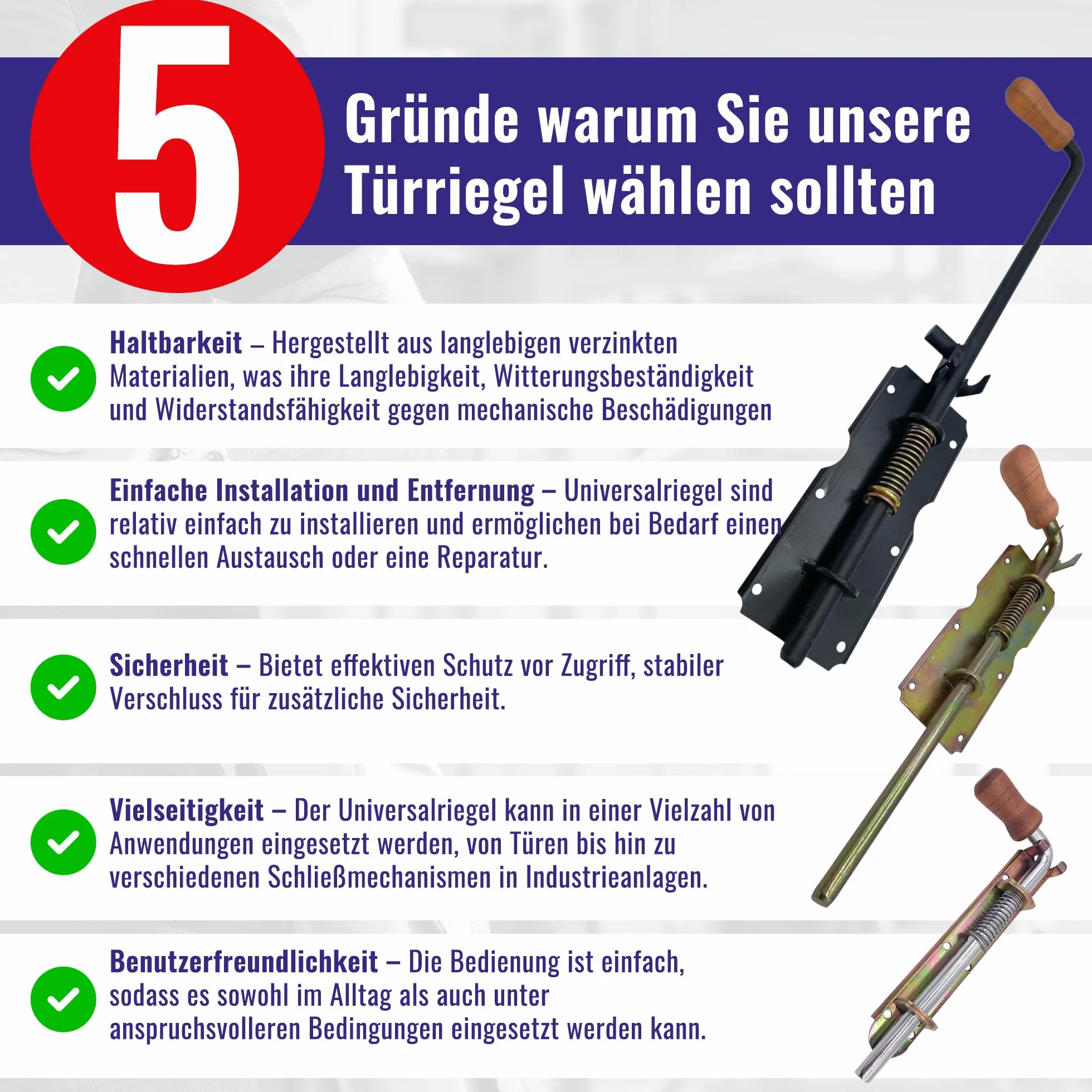 Chle-Mar – Rygiel sprężynowy 310 mm | Czarny | Do bram, drzwi, furtek i boksów | Ryglowanie z mechanizmem sprężynowym | Uchwyt drewniany lub plastikowy | Solidna stal malowana proszkowo