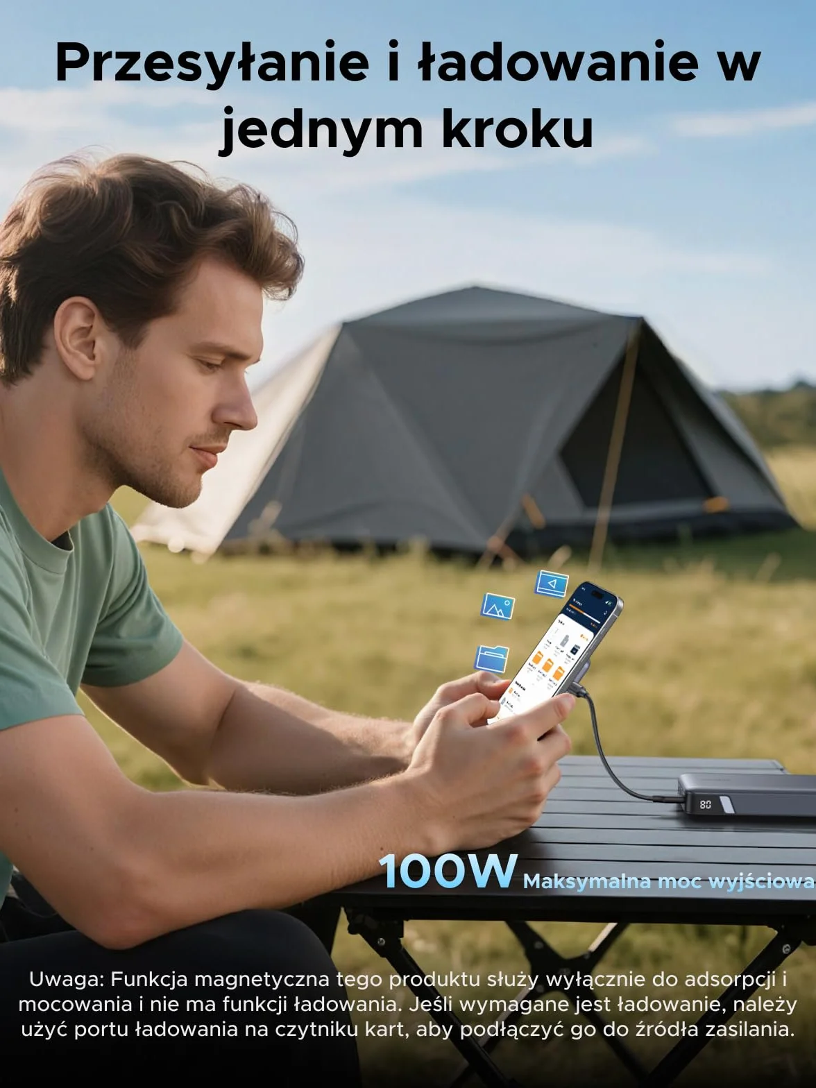 UGREEN USB C Czytnik kart SD Magnetyczny czytnik kart SD 4.0 Czytnik kart pamięci z portem USB C 100 W, transfer danych 312 MB/s Kompatybilny z serią iPhone 17 i innymi urządzeniami