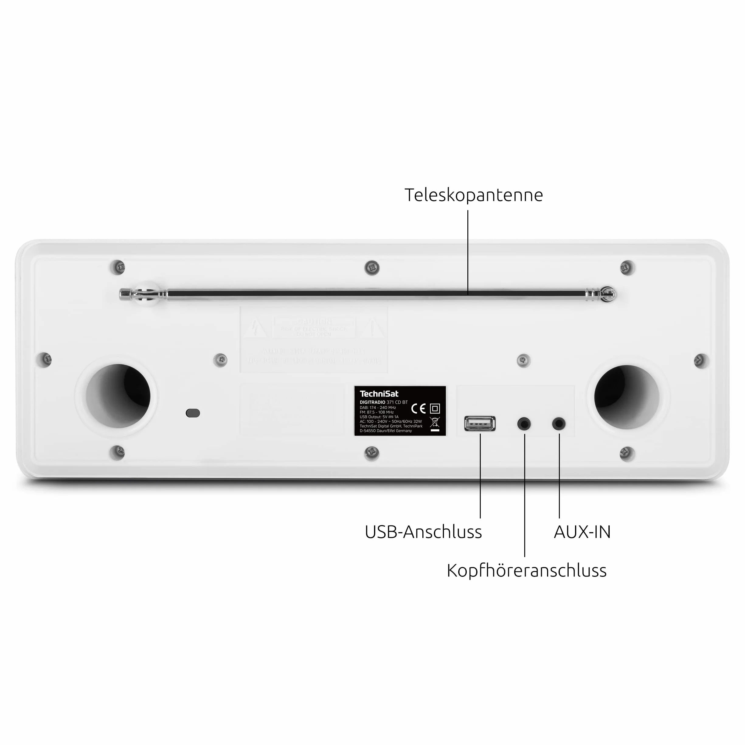 Technisat 370 Cd Bt Radio, Biały, 12 x 6 x 9 cm