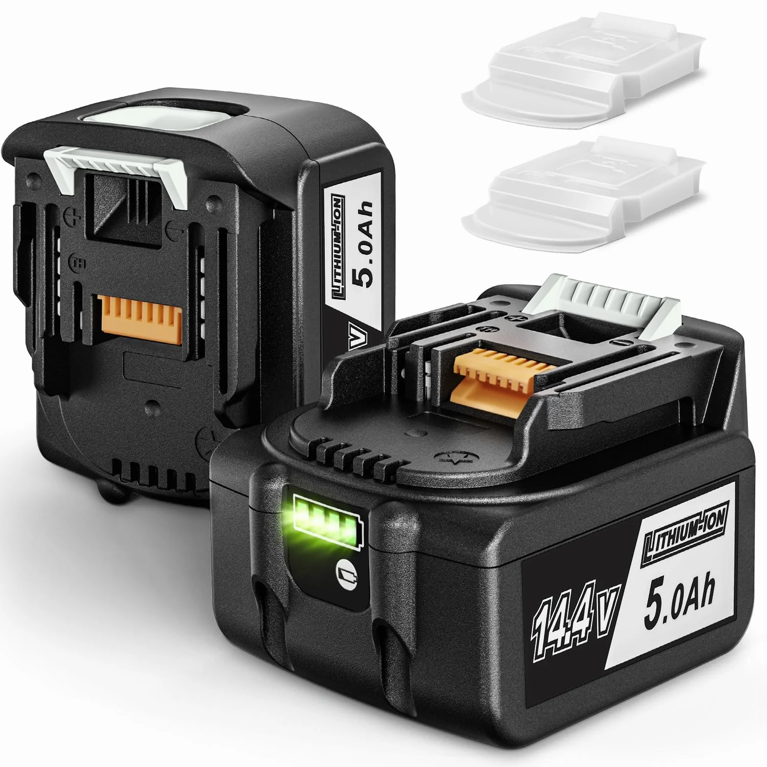 2 x 14,4 V 5000 mAh Li-ion zamiennik akumulatora BL1450 BL1440 BL1430 BL1415 BL1415N z wyświetlaczem LED z pokrywą akumulatora