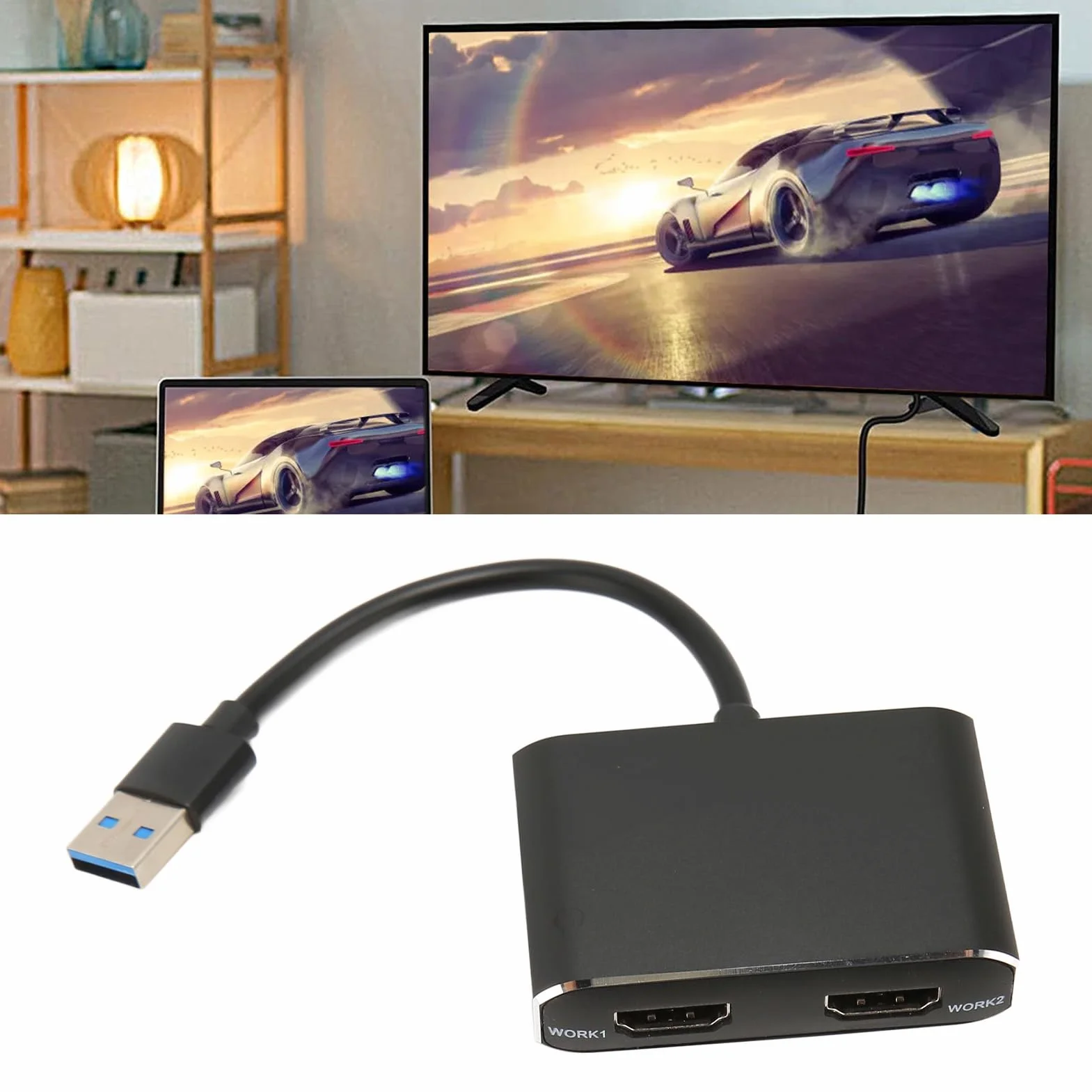 Adapter USB 3.0 na Podwójny HDMI 1920x1080P 5 Gb/s Rozdzielacz USB na 2 Monitory