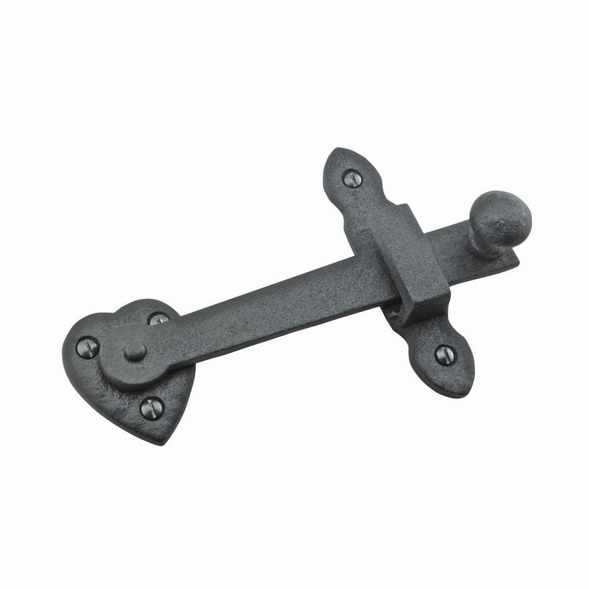 Zatrzask do bramy ciężki czarny zestaw z kutego żelaza 10 cm x 6 3/20.3 cm