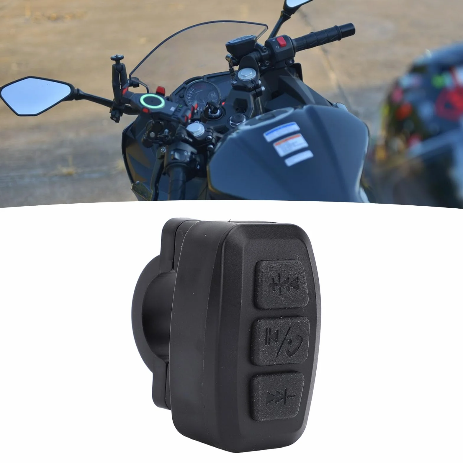 Elektroniczny Przycisk Multimedialny Bluetooth Pilot Samochód Rower Motocykl Kierownica Muzyka Wodoodporny Akumulator Telefon Rowerowy Pilot do Systemu IOS lub Android z Uchwytem