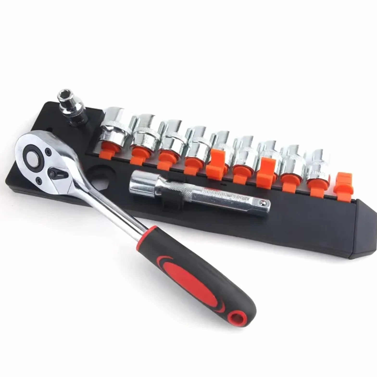 Autotrimgereedschap Zestaw 12 narzędzi samochodowych nasadowych, klucz grzechotkowy 1/4" z grzechotką, narzędzia konserwacyjne, sześciokątne(1-2inch 12pc set)